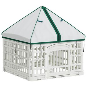 vidaXL Panneau de jeu pour chien 4 panneaux avec toit 63 x 63 x 67 cm