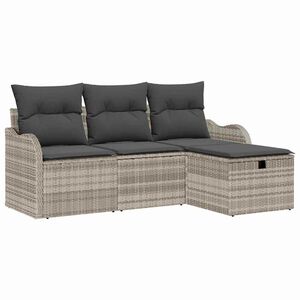 vidaXL Ensemble de canap&eacute; de jardin 4 pc Poly rotin