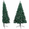 vidaXL Demi-arbre de No&euml;l artificiel pr&eacute;-&eacute;clair&eacute; et boules vert 180 cm