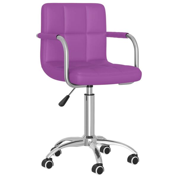vidaXL Chaise pivotante de salle &agrave; manger Violet Similicuir