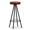 vidaXL Ensemble de bar 7 pcs Bois d'acacia Cuir v&eacute;ritable et toile