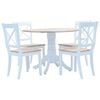 vidaXL Ensemble de salle &agrave; manger 5 pcs Bois d'h&eacute;v&eacute;a Blanc et marron