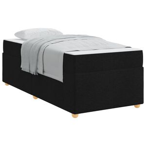 vidaXL Cadre de lit avec matelas Noir 90 x 200 cm tissu