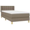 vidaXL Sommier &agrave; lattes de lit avec matelas Taupe 90x200 cm Tissu