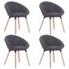 vidaXL Chaises &agrave; manger lot de 4 gris fonc&eacute; tissu
