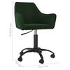 vidaXL Chaise pivotante de salle &agrave; manger Vert fonc&eacute; Velours