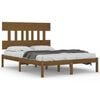 vidaXL Cadre de lit Marron miel Bois massif 180x200 cm Super King