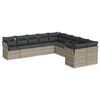 vidaXL Salon de jardin avec coussins 10 pcs gris clair r&eacute;sine tress&eacute;e