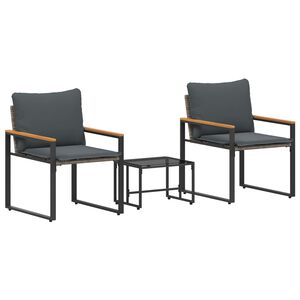 vidaXL Ensembles de meubles 3 pc Gris et Gris fonc&eacute; Rotin