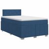 vidaXL Lit boxspring avec matelas Bleu 120 x 200 cm Tissu