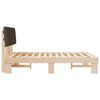 vidaXL Cadre de lit avec tête de lit rembourrée Taupe 135 x 190 cm