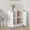 vidaXL Buffets 2 pcs Blanc brillant 30x30x70 cm Bois d'ing&eacute;nierie
