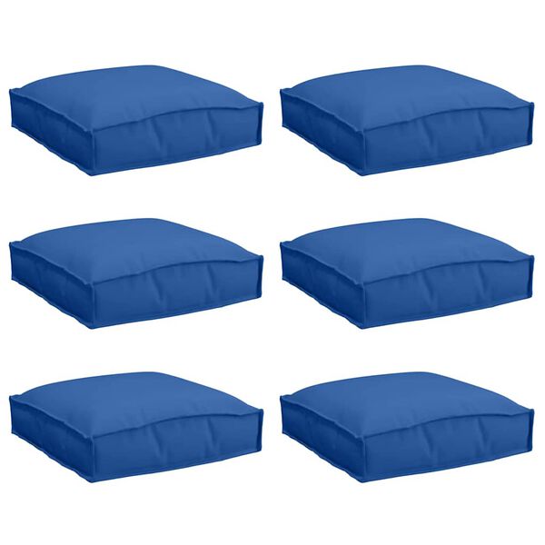 vidaXL Coussin 6 pcs Bleu royal 40 x 40 x 8 cm Tissu Oxford