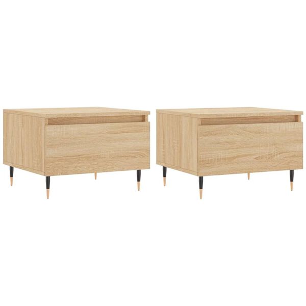 vidaXL Tables basses 2 pcs ch&ecirc;ne sonoma 50x46x35 cm bois d'ing&eacute;nierie