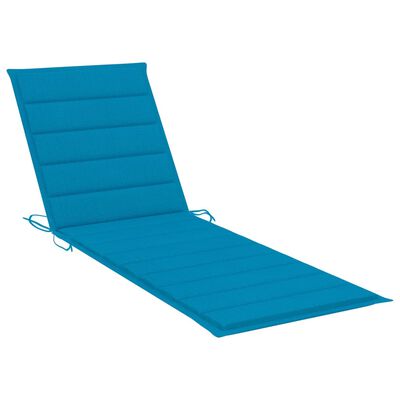 vidaXL Chaise longue avec coussin bleu Bois de pin imprégné