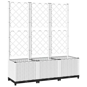 vidaXL Jardini&egrave;re avec treillis Blanc 120x40x136 cm PP