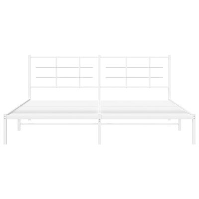 vidaXL Cadre de lit métal sans matelas et tête de lit blanc 193x203 cm