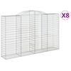 vidaXL Paniers &agrave; gabions arqu&eacute;s 8 pcs 300x50x180/200 cm fer galvanis&eacute;