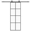 vidaXL Porte coulissante kit de quincaillerie noir 76x205 cm verre ESG