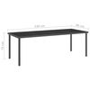 vidaXL Table &agrave; d&icirc;ner d'ext&eacute;rieur Anthracite 220x90x75cm Acier et verre