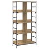 vidaXL &Eacute;tag&egrave;re 4 niveaux 78,5 x 33 x 153 cm m&eacute;tal PB Ch&ecirc;ne artisanal