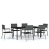 vidaXL Ensemble &agrave; manger de jardin 7 pcs Gris