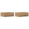 vidaXL Tables de chevet flottantes 2 pcs ch&ecirc;ne artisanal 40x32x15 cm