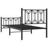 vidaXL Cadre de lit m&eacute;tal sans matelas avec pied de lit noir 90x190 cm