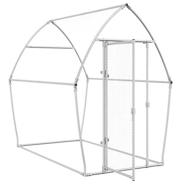 vidaXL Cage pour poules argenté 200x105x182 cm acier galvanisé