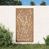 vidaXL Décoration murale jardin 105x55 cm acier corten design feuille