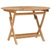 vidaXL Table de jardin pliante Naturel &Oslash; 110 x 75 cm