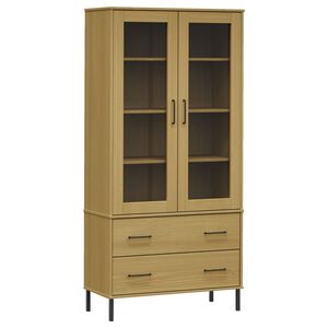 vidaXL Biblioth&egrave;que avec pieds en m&eacute;tal Marron 85x35x172,5cm Bois OSLO