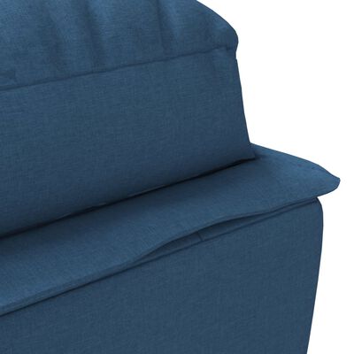 vidaXL Chaise longue avec coussins bleu tissu