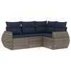 vidaXL Ensemble de canap&eacute; de jardin 4 pcs avec coussins gris r&eacute;sine tress&eacute;e
