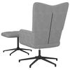 vidaXL Chaise de relaxation avec tabouret Gris clair Tissu