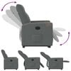 vidaXL Fauteuil inclinable &eacute;lectrique gris fonc&eacute; tissu