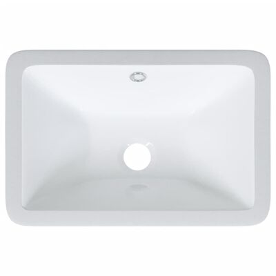 vidaXL Évier de salle de bain blanc rectangulaire céramique