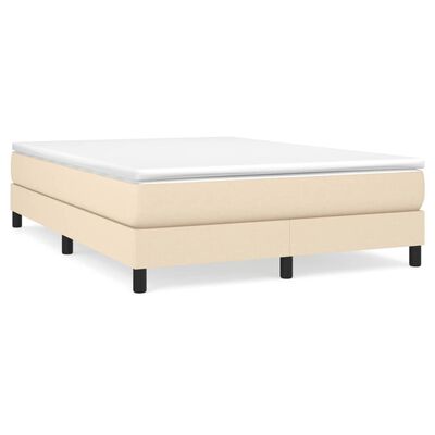 vidaXL Sommier à lattes de lit avec matelas Crème 140x190 cm Tissu