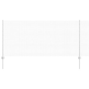 vidaXL Cl&ocirc;ture en fil soud&eacute; avec poteau 50 x 1 m Argent&eacute; Maille