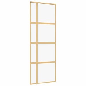 vidaXL Porte coulissante dor&eacute; 76x205 cm verre ESG clair et aluminium