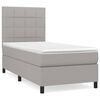 vidaXL Sommier &agrave; lattes de lit avec matelas Gris clair 80x200 cm Tissu
