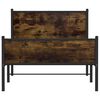 vidaXL Cadre de lit en m&eacute;tal sans matelas ch&ecirc;ne fum&eacute; 100x190 cm