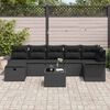 vidaXL Ensemble de canap&eacute; de jardin avec coussin 8 pcs Noir polyrotin