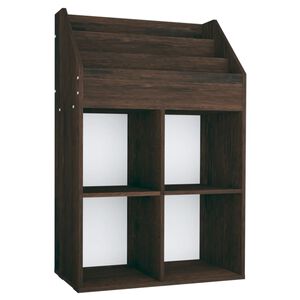 vidaXL Porte-revue pour enfants Ch&ecirc;ne fum&eacute; 71x30x114cm Bois ing&eacute;nierie