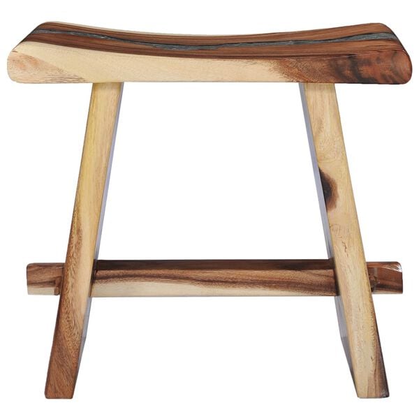 vidaXL Tabouret Bois de Suar solide et polyr&eacute;sine