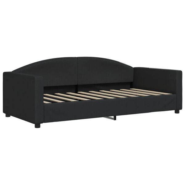 vidaXL Lit de jour avec matelas noir 90x190 cm tissu