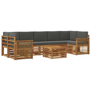vidaXL Ensemble de canap&eacute;s d'ext&eacute;rieur 8 pcs Naturel et Anthracite