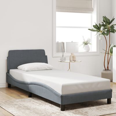 vidaXL Cadre de lit sans matelas gris foncé 80x200 cm velours