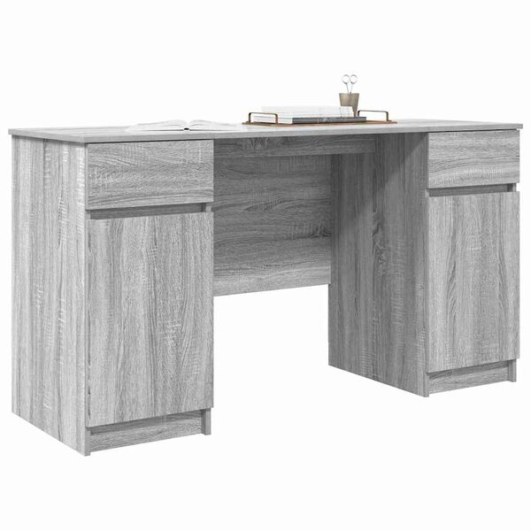 vidaXL Bureau Sonoma gris 140 x 49 x 76 cm Bois d'ing&eacute;nierie