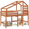 vidaXL Cadre de lit mezzanine Brun Cir&eacute; 90 x 190 cm Pin massif